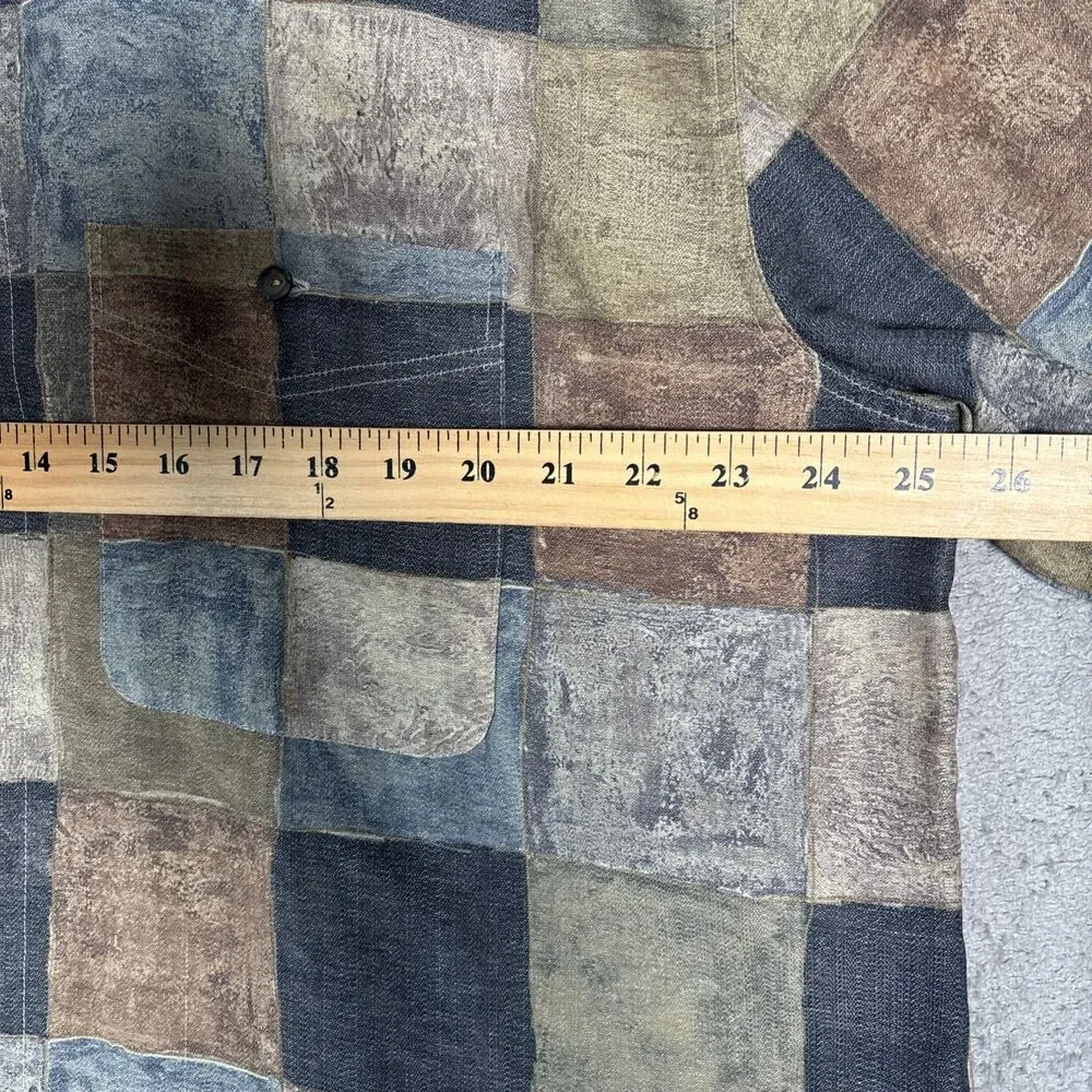 Georg Roth Of Germany Shirt Mens Size XL Plaid Abstract Water Colors Artsy Retro - Picture 10 of 15